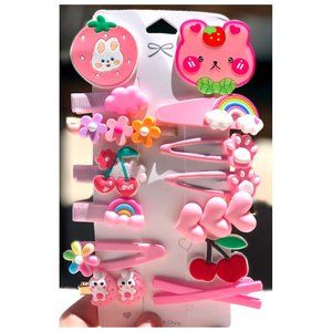 14Pcs Kids Hairclips for Girls Gift for Children Barrettes Hair Pins Strawberry